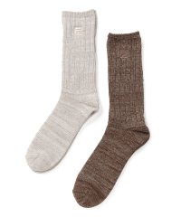 FILA socks Ladies/Fボックスロゴ刺繍 ソックス 2足組 レデイ―ス/505491961