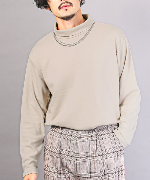 ラグスタイル LUXSTYLE ネックレス付きタートルネックロンT/ロン
