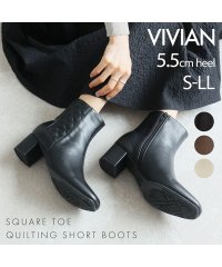 Vivian/スクエアトゥキルティングショートブーツ/505606982