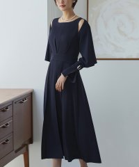 RUIRUE BOUTIQUE/ショルダー＆スリーブスリットパールタックワンピース「U1259」/505570899