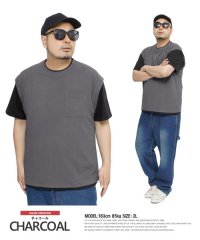 one colors/ベスト 半袖 Tシャツ メンズ 大きいサイズ フェイクレイヤード ポリエステル ジャガード クルーネック カットソー 半袖Tシャツ ノースリーブ ジレ 薄手 ト/505570981