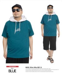 one colors/ジェニュイン ディッキーズ(GENUINE Dickies) 半袖 パーカー Tシャツ メンズ 大きいサイズ フェイクレイヤード ロゴ プリント カットソー 半/505570984