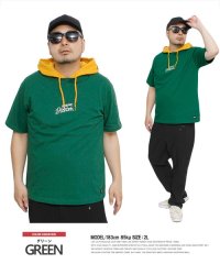 one colors/ジェニュイン ディッキーズ(GENUINE Dickies) 半袖 パーカー Tシャツ メンズ 大きいサイズ フェイクレイヤード ロゴ プリント カットソー 半/505570984