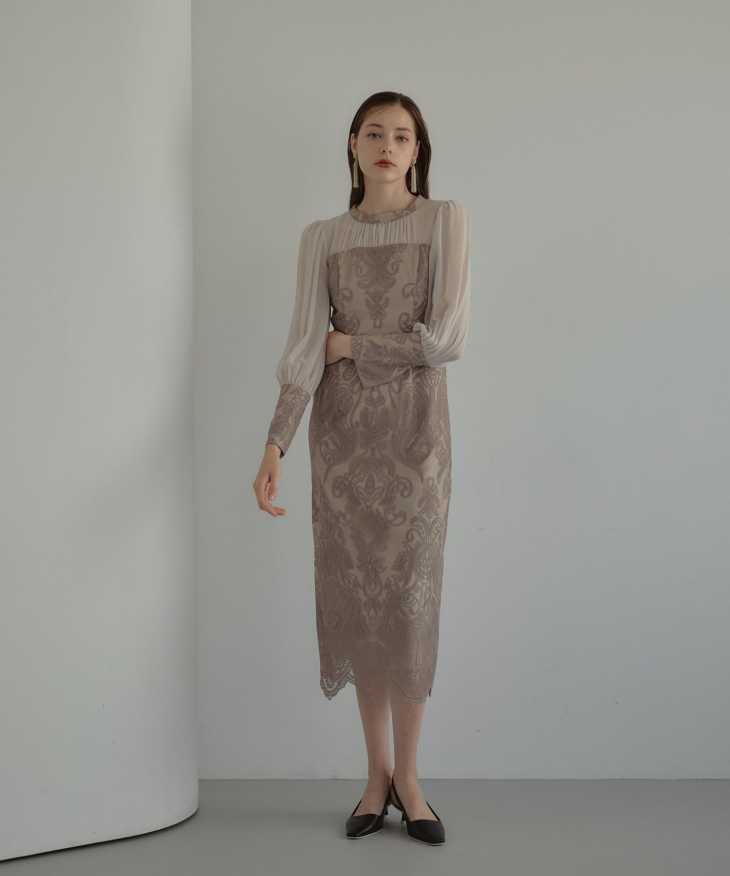 アンドレスド ANDRESD Iライン ダマスクギャザードレス 結婚式ワンピース(505622383) | ニアナ(niana) - d fashion アンドレスド ANDRESD Iライン ダマスクギャザードレス 結婚式ワンピース(505622383) | ニアナ(niana) - d fashion