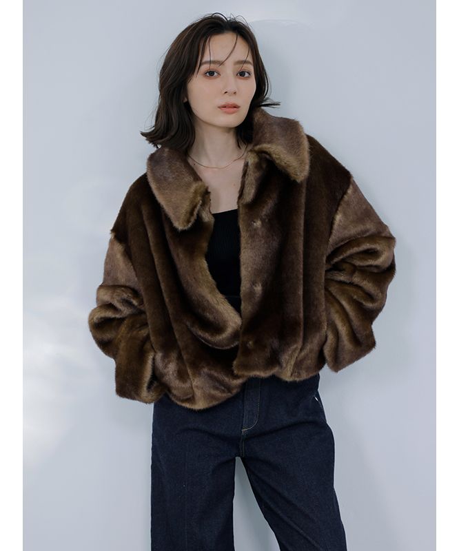 セール 30%OFF】ステンカラーショートファーコート(505623408 セール 30%OFF】ステンカラーショートファーコート(505623408