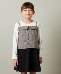 a.v.v(KID'S)/[100－130]【セットアップ対応】チェック柄キャミドッキングトップス/505412103