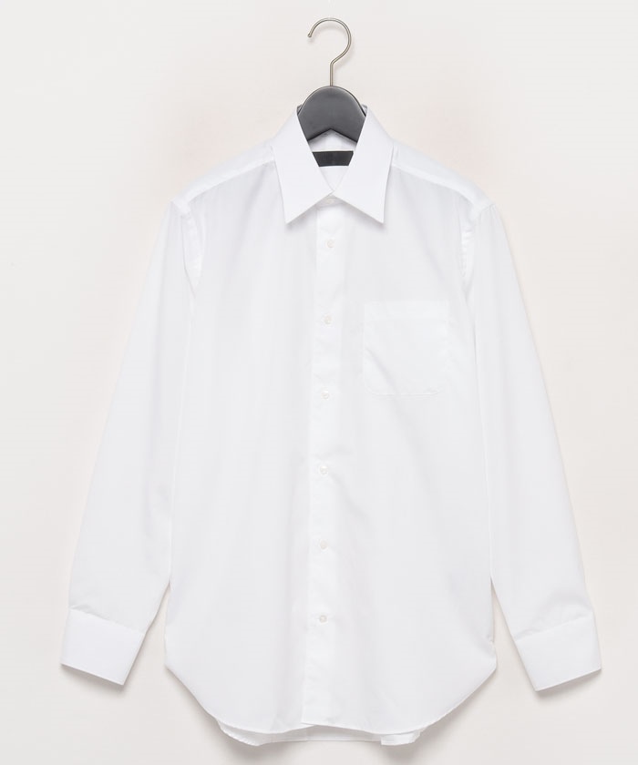 ブロードホワイトドレスシャツ(レギュラーカラー)(505495744 
