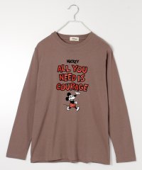 DISNEY/【DISNEY/ディズニー】Mickey Mouse 天竺 フロッキープリント 長袖Tシャツ/505576257