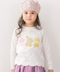 SLAP SLIP/アニマルウサギパッチ刺しゅうプリント裾スカラップ長袖Tシャツ(80~130cm)/505597416