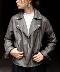 Fashion Letter/ファッションレター Fashion Letter フェイクシングルライダースジャケット/505624182