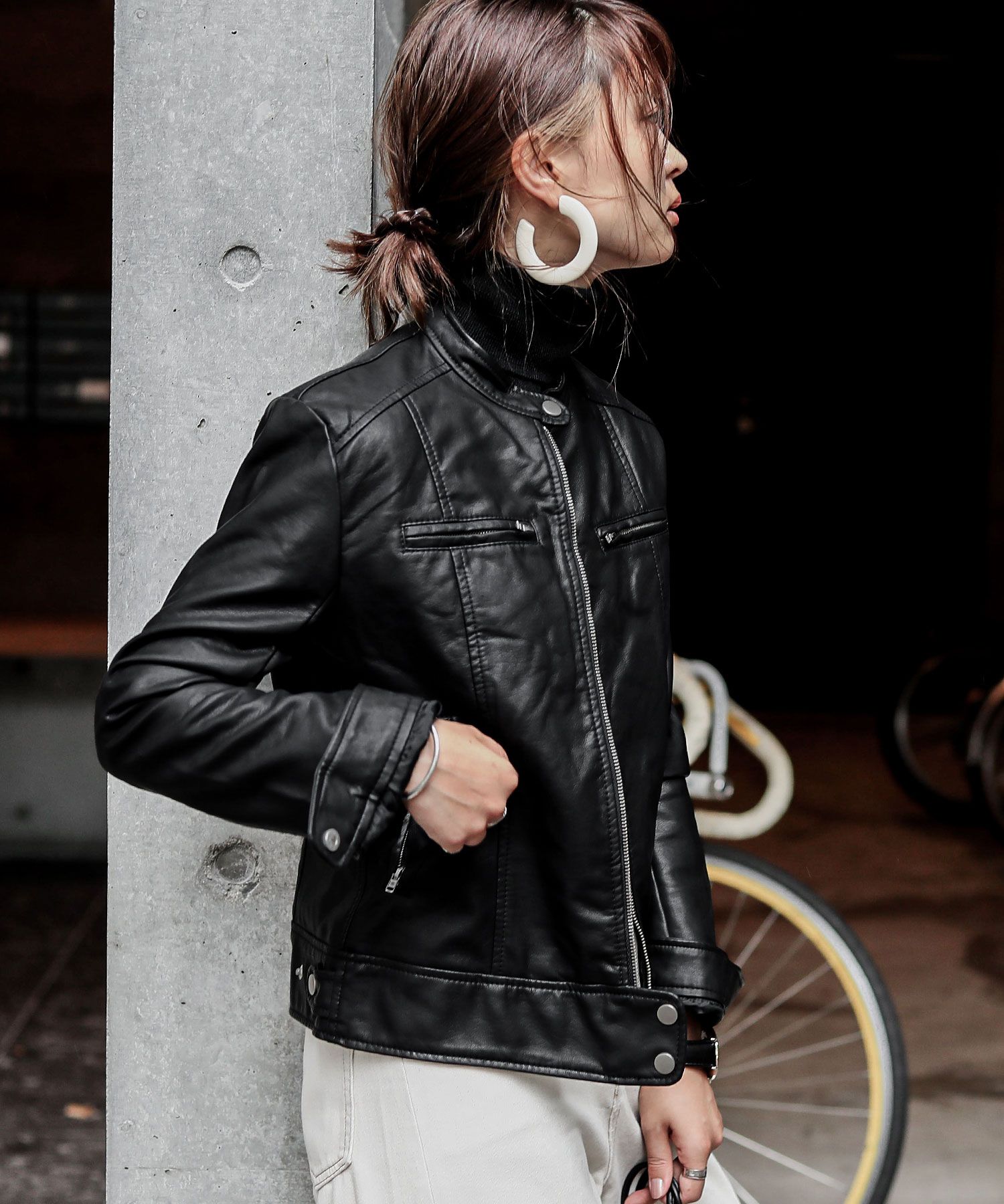 ファッションレター Fashion Letter フェイクシングルライダース ファッションレター Fashion Letter フェイクシングルライダース