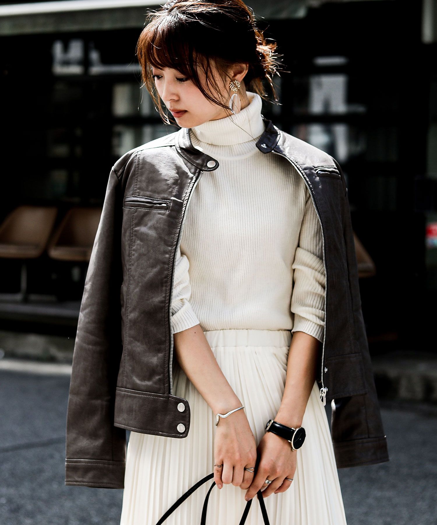 ファッションレター Fashion Letter フェイクシングルライダース