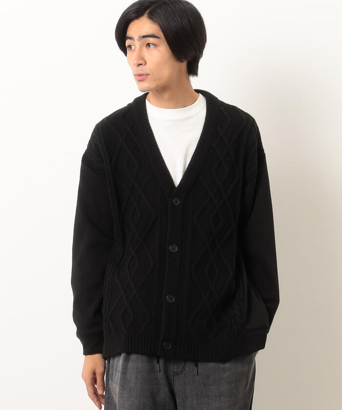 セール 40%OFF】ニット&裏シャギー ドッキングカーディガン セール 40%OFF】ニット&裏シャギー ドッキングカーディガン