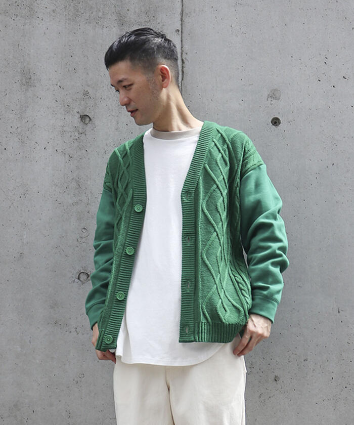 セール 40%OFF】ニット&裏シャギー ドッキングカーディガン セール 40%OFF】ニット&裏シャギー ドッキングカーディガン