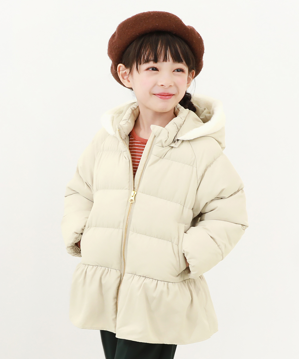 セール】洗える ファイバーダウン ペプラムジャケット 子供服 キッズ