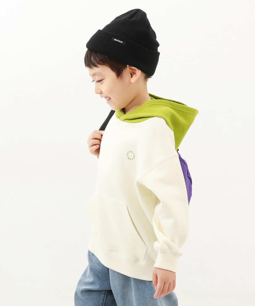 セール】フード配色 スウェットプルパーカー 子供服 キッズ 男の子