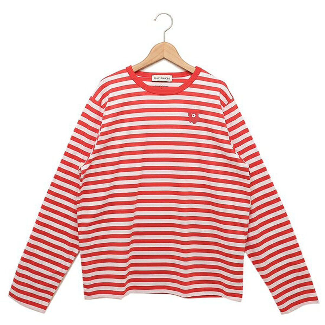 マリメッコ Tシャツ・カットソー ロングTシャツ ストライプ レッド レディース MARIMEKKO 092096 865 TASARAITA  LONGSLEE(505626949) | マリメッコ(Marimekko) - d fashion