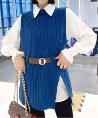Amulet/アミュレット Amulet ニットベストセットアップ レディース 10代 20代 30代 韓国ファッション カジュアル 可愛い ブラウス ベルト レイヤード 春/505627217