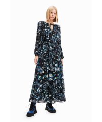 Desigual/花柄 スイスドット ミディワンピース/505380919