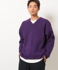 a.v.v (MEN)/【S－XXL/洗濯機で洗える】アゼ編みＶネックニット（レイヤードカットソー付き）/505443814