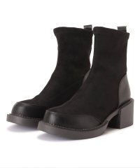 Lace Ladies/レースレディース Lace Ladies チャンキーヒールベロアショートブーツ/505603824