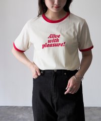 Riberry/Alive3段ロゴプリントリンガーTシャツ/505630723