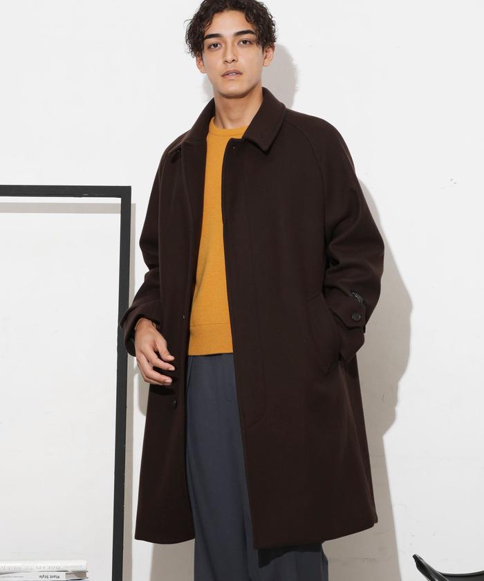 SHIPS SUPER140'S MELTON 見入れ LONG COAT Sサイズ