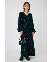 moussy/FLORAL PRINT VELOUR ドレス/505631060