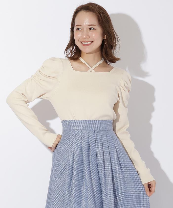 セール 50%OFF】スクエアネックホルターリボンプルオーバー