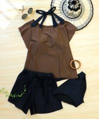 OSYAREVO/オシャレボ OSYAREVO 【ネット限定】ホルターネック タンキニ ４点セット 水着 セットアップ/503393453