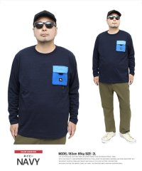 one colors/ワンカラーズ one colors LOGOS PARK(ロゴス パーク) 長袖Tシャツ メンズ 大きいサイズ ロゴ プリント ポケット付き ドライ クルーネッ/505633514