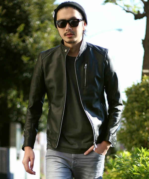 セール10%OFF】シングルライダースレザージャケット(505635489 セール10%OFF】シングルライダースレザージャケット(505635489