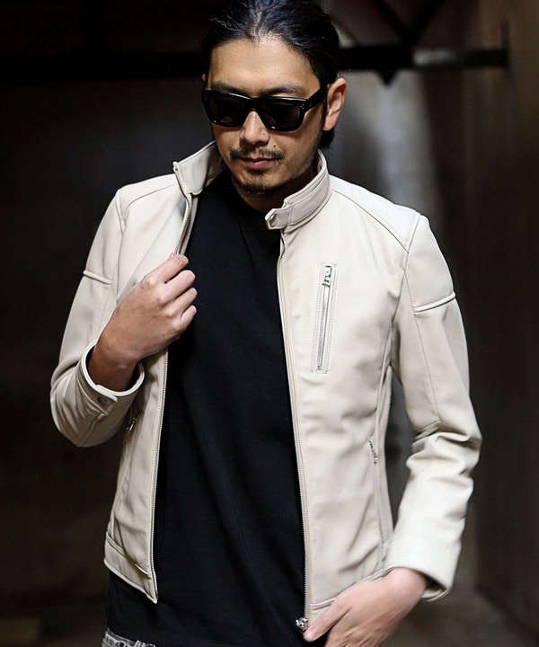 セール10%OFF】シングルライダースレザージャケット(505635489 セール10%OFF】シングルライダースレザージャケット(505635489