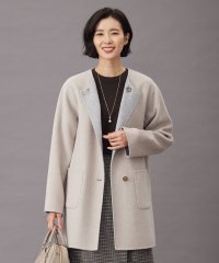 J.PRESS LADIES（LARGE SIZE）/【リバーシブル】ウールナイロン リバー ミドル コート/505637080