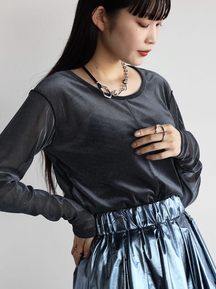 RADIATE ラディエイト メッシュカットソー新品 セール】ラディエイト RADIATE メッシュメロウカットソー