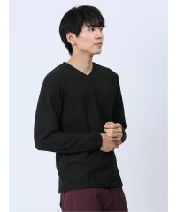 TAKA-Q/ふくれジャガードリブ Vネック 長袖 メンズ Tシャツ カットソー カジュアル インナー ビジネス ギフト プレゼント/505637349