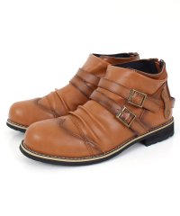 TopIsm/トップイズム TopIsm エンジニアブーツ メンズ ブーツ ショートブーツ アメカジ フェイクレザー 2連ベルト ドレープ ウエスタン ワークブーツ ミリタリ/505638313