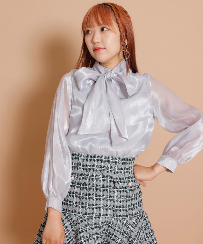 セール 50%OFF】シャイニーボウタイブラウス(505639837