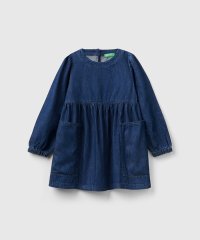 BENETTON (UNITED COLORS OF BENETTON GIRLS)/キッズデニムビッグポケット長袖パフスリーブワンピースG/505574790