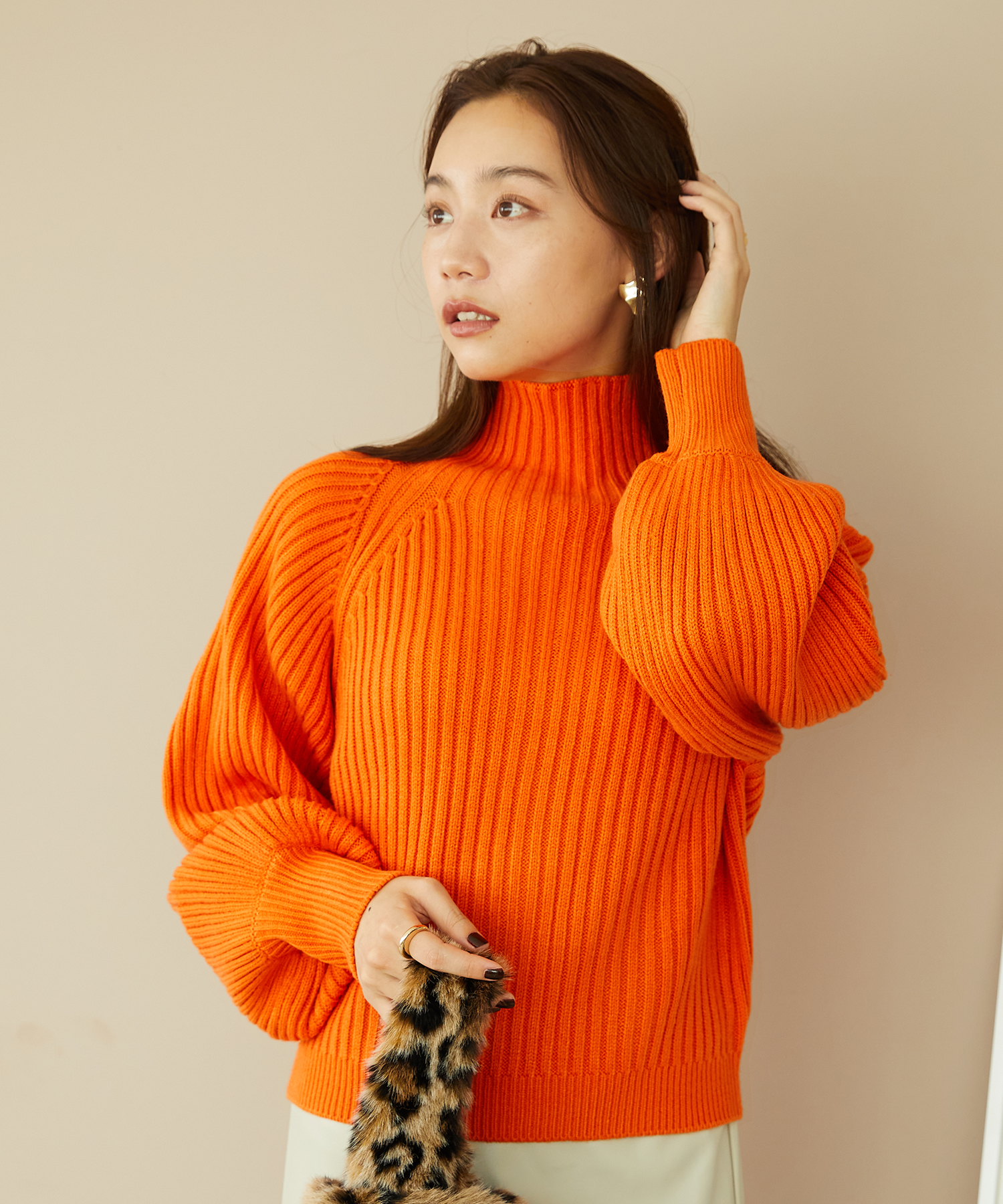 ニット セーター ハイネックボリュームスリーブニット MO33N04 レディース ハイネックボリュームスリーブニット/MO33N04(505645176