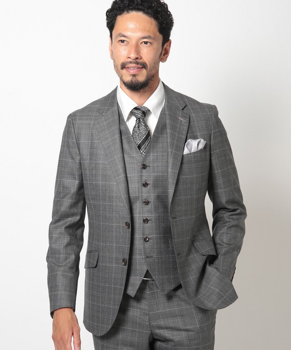 Burberrys CHECK PATTERNED DOUBLE DESIGN WOOL SET UP SUIT