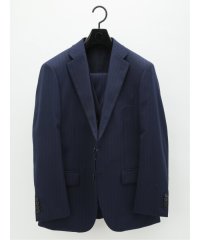 TAKA-Q/タカキュー TAKA－Q ライザップ/RIZAP スリムフィット 2ボタン3ピーススーツ ストライプ紺 メンズ セットアップ ジャケット ビジネス カジュアル /505646526