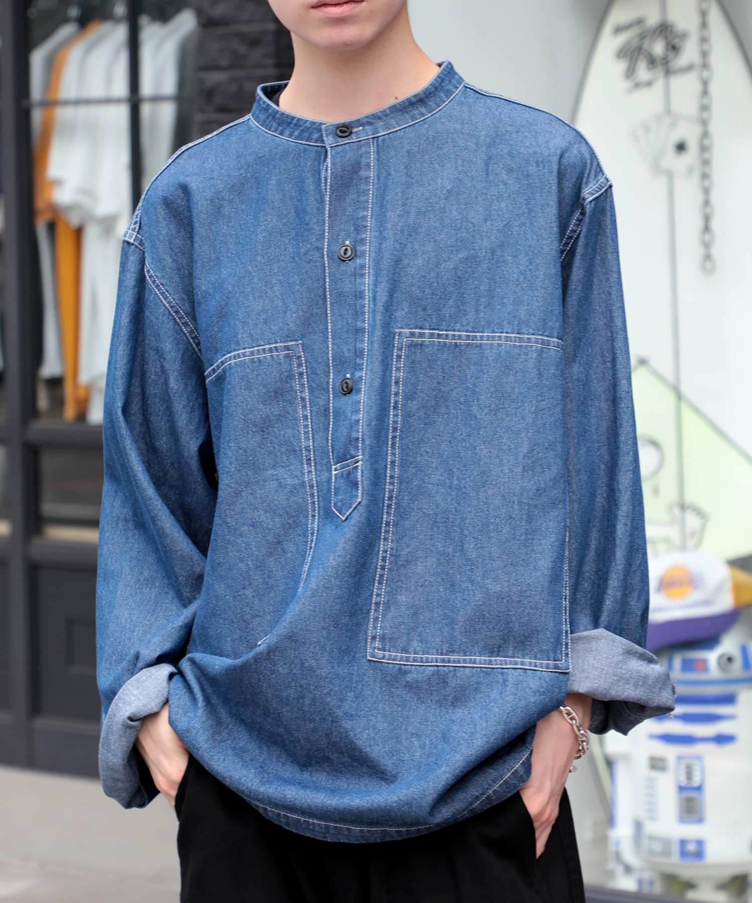 極美品 BLUE BLUE つなぎ デニム S 送料無料
