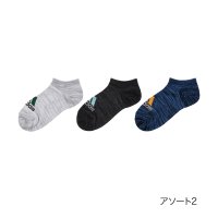 Adidas/福助 公式 靴下 スニーカー丈 3足組 キッズ adidas(アディダス) 消臭 ワンポイントロゴ 消臭 つま先かかと補強  123－23B1<br>子供 フク/505648730