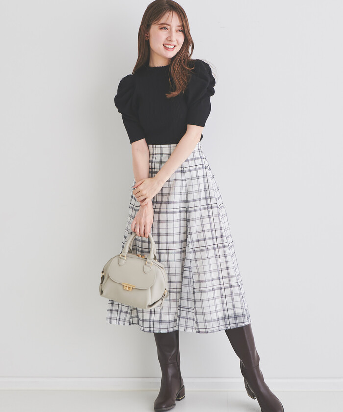 セール37%OFF】シアーチェック刺繍ミディスカート(505640285) | レッセ
