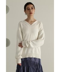 JILL STUART/Vネックミドルカラーニット/505647494