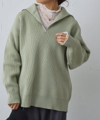 NICE CLAUP OUTLET/スポンデッシュハーフZIPニット/505642054