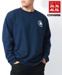 MARUKAWA/【CONVERSE】コンバース 大きいサイズ クルーネック長袖Tシャツ ロゴ 刺繍 ロンティー ロンT 2L 3L 4L 5L/505649125
