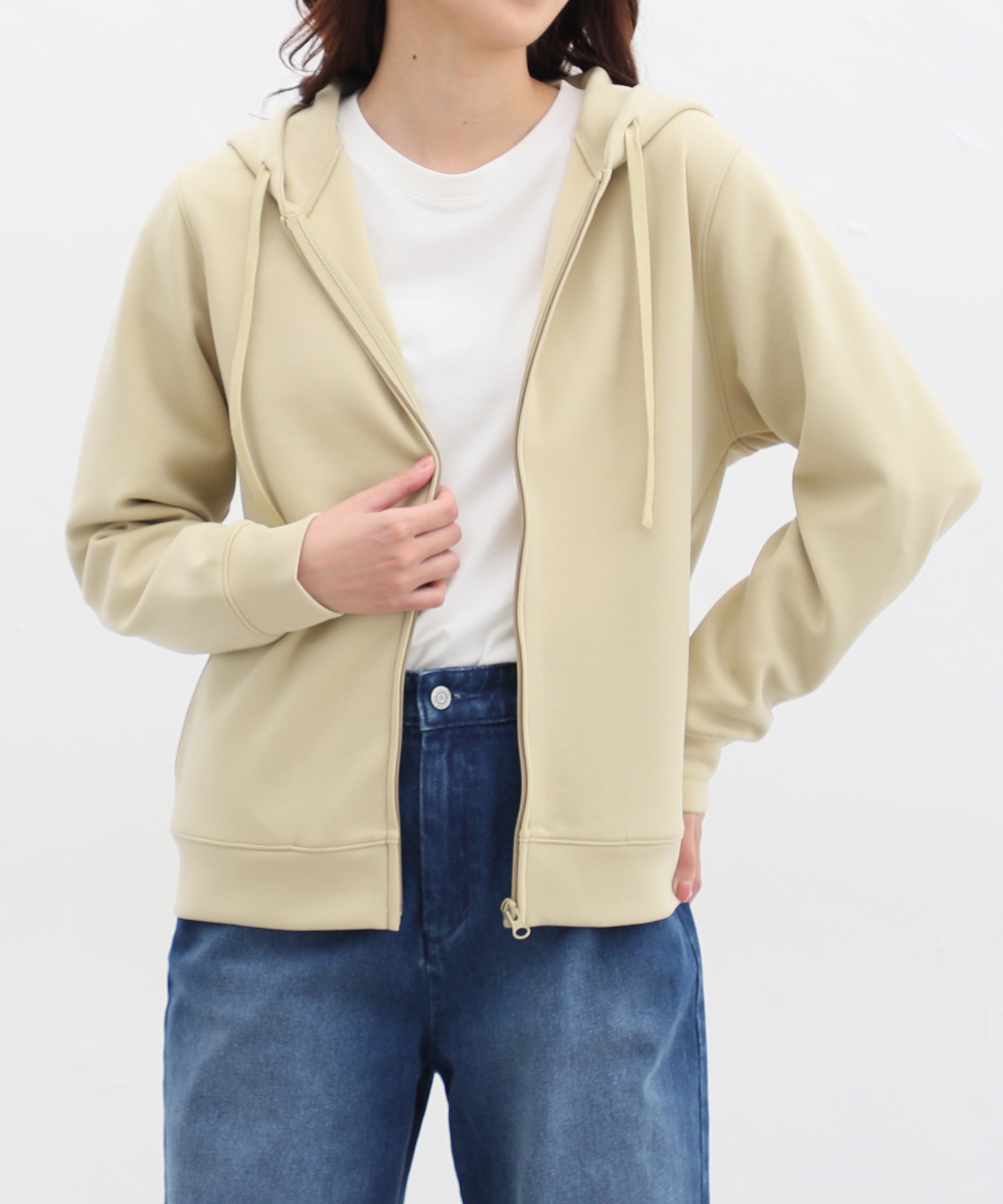 可愛いカジュアルセット NY購入 綺麗色パーカー&バーニーズNY イージーパンツ セール 21%OFF】ハニーズ Honeys きれいめジップパーカー