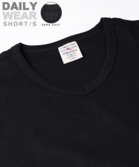 AVIREX/《DAILY/WEB限定》RIB S/S V－NECK T－SHIRT/同色プリント リブ 半袖 ブイネック Tシャツ  デイリーウェア/505655020